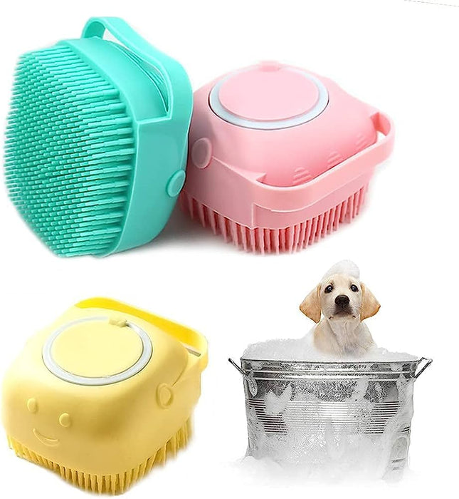 Soft Silicone Dog Bath Brush / Soap Dispenser
