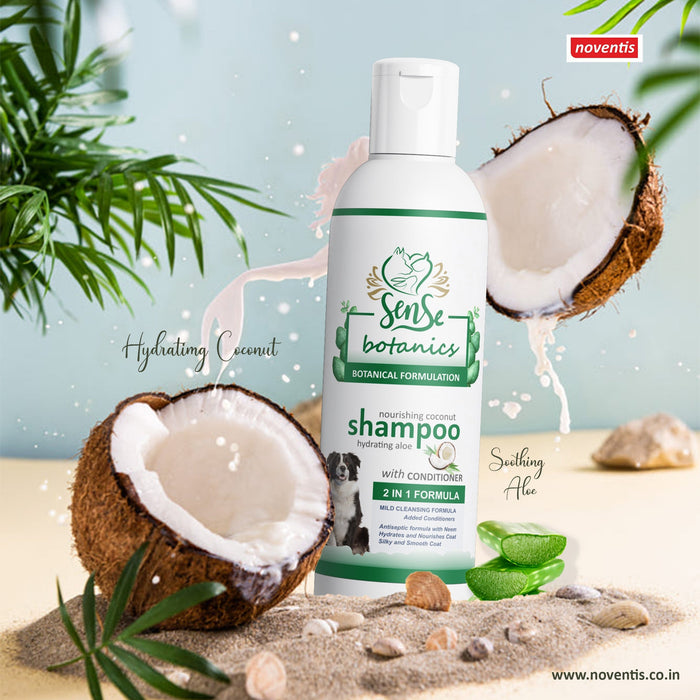 Sense Botanics™ Nourishing Coconut & Aloe Shampoo + Brush COMBO