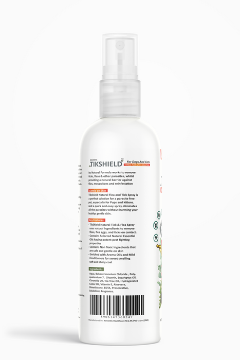 TikShield ® Shampoo + Herbal Flea & Tick Spray 200 ml Combo