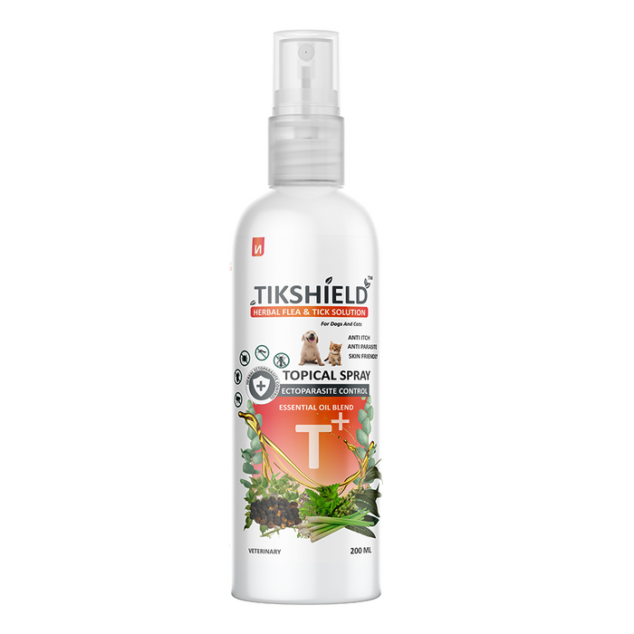 TikShield ® Shampoo + Herbal Flea & Tick Spray 200 ml Combo