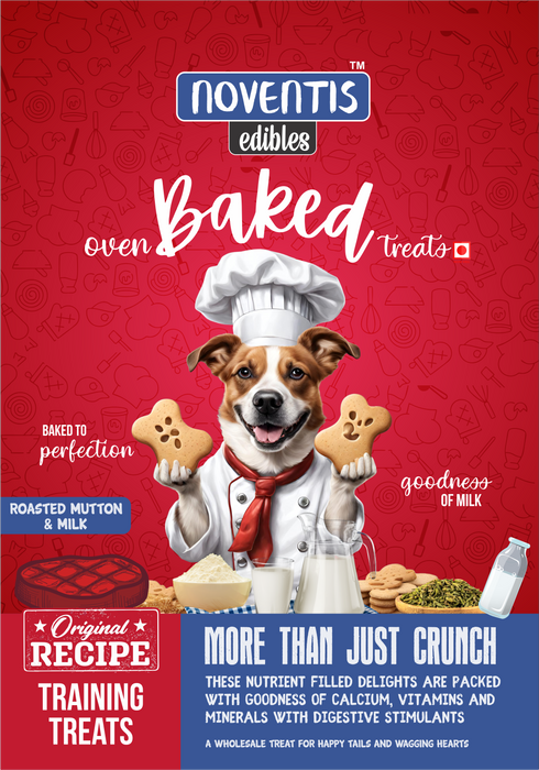 Noventis Roasted Mutton & Milk - Oven Baked Biscuits for Dogs