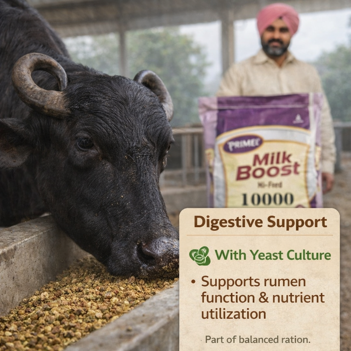 PRIME® Milk Boost 10000 Feed – High-TDN, Vitamin-Fortified Compound Feed for Lactating Cows & Buffaloes