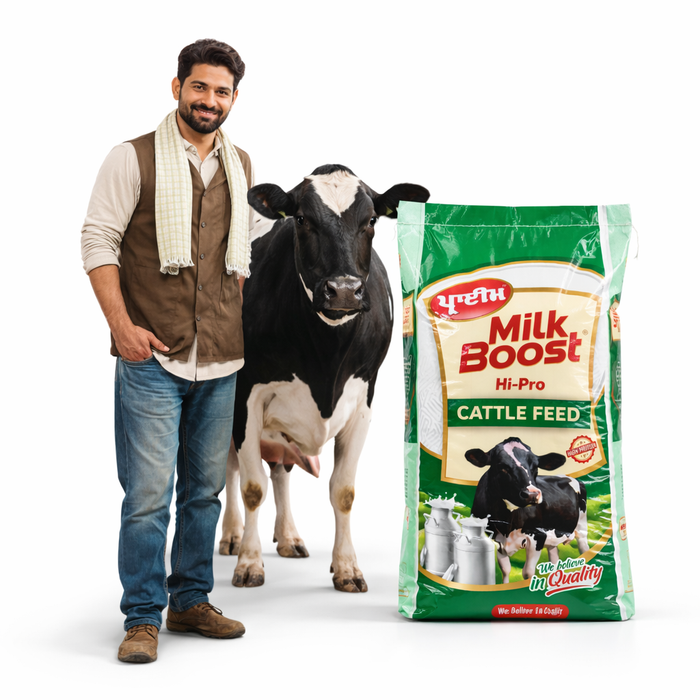 PRIME® MILK BOOST HI-PRO Cattle Feed 50 kg | High-Protein Compound Feed for Lactating Cows & Buffaloes | Supports Milk Yield, Fat & SNF  | With Yeast & Biotin
