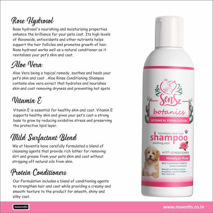 Sense Botanics™ Himalayan Rose & Aloe Shampoo 500 ml x 2+ Brush COMBO