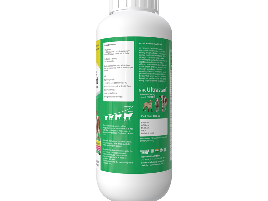 NHC ULTRASTART Calf Growth Tonic – Rapid Growth, Immunity & Development Booster for Calves, Goats & Sheep
