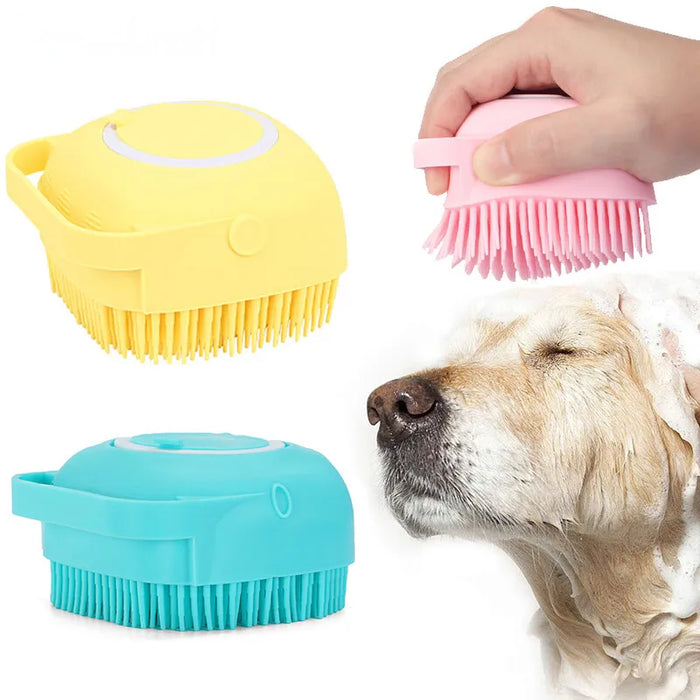 Soft Silicone Dog Bath Brush / Soap Dispenser